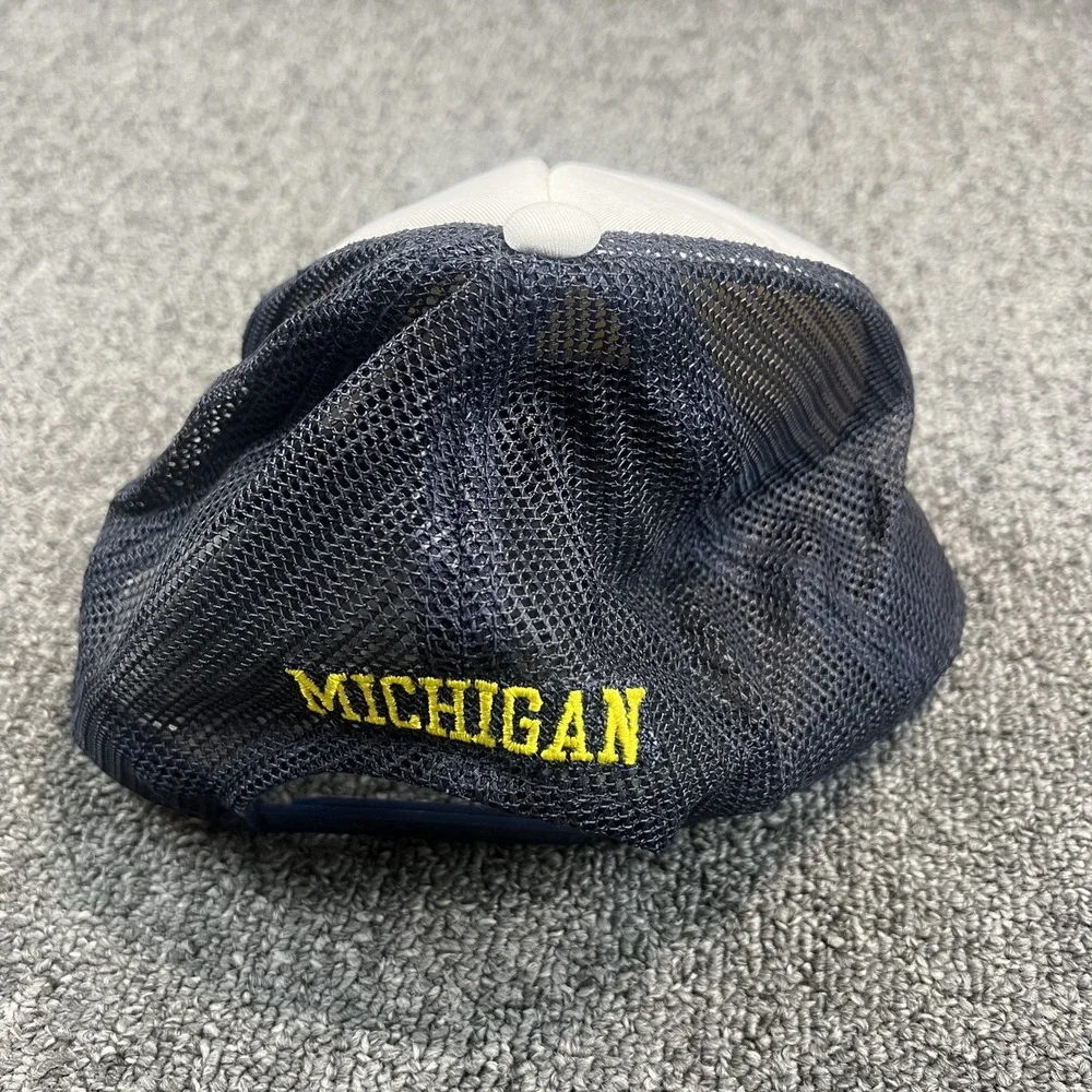 Adidas Vintage Michigan Wolverines Trucker Hat OSFA Navy White Snapback Mesh Cap